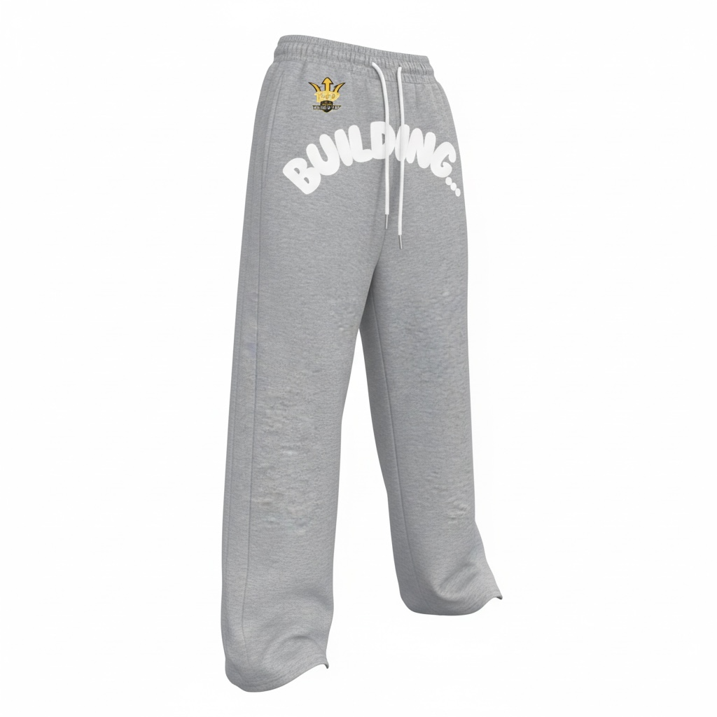 Wide Leg (BAGGY) Sweat Pants - "LIGHT GREY BUILDING..." (EXCLUSIVE)