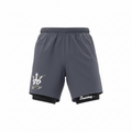 Grey "BU" Running Shorts Quick Dry 5 Inch Lightweight Workout Gym Shorts with Liner and Pockets Black,Large