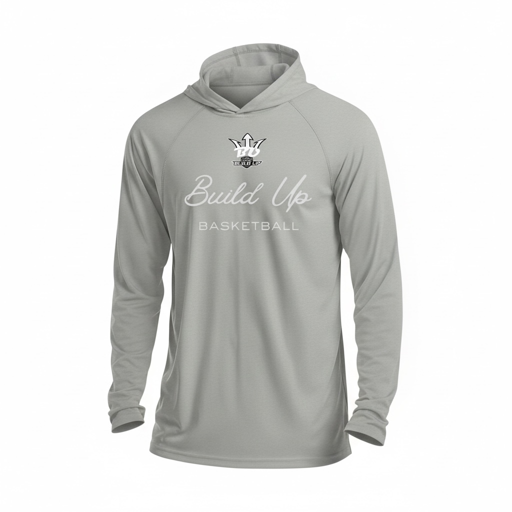 Men's Hooded &nbsp;T Shirts Long Sleeve Athletic - Grey (BUILD UP BASKETBALL)